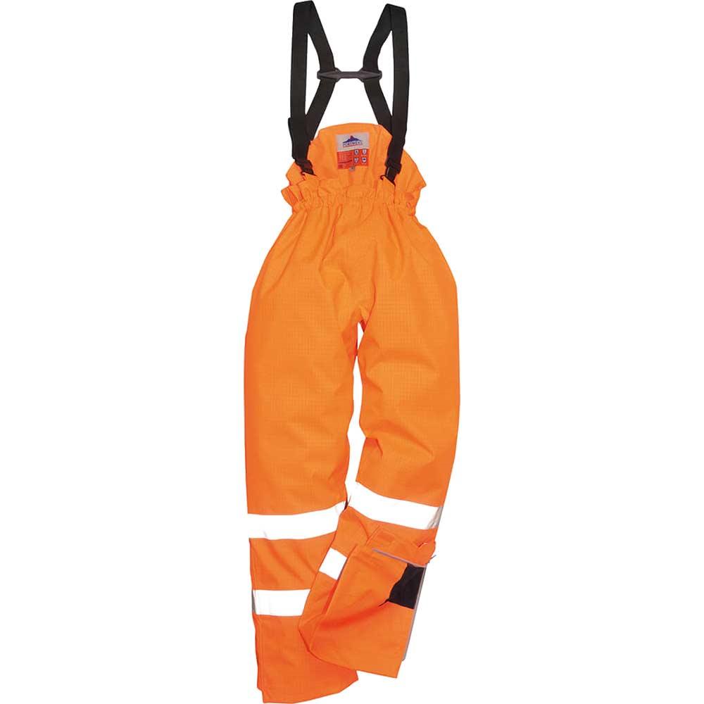 BizFlame Hi Vis Flame Resistant Rain Unlined Trousers Orange 2XL