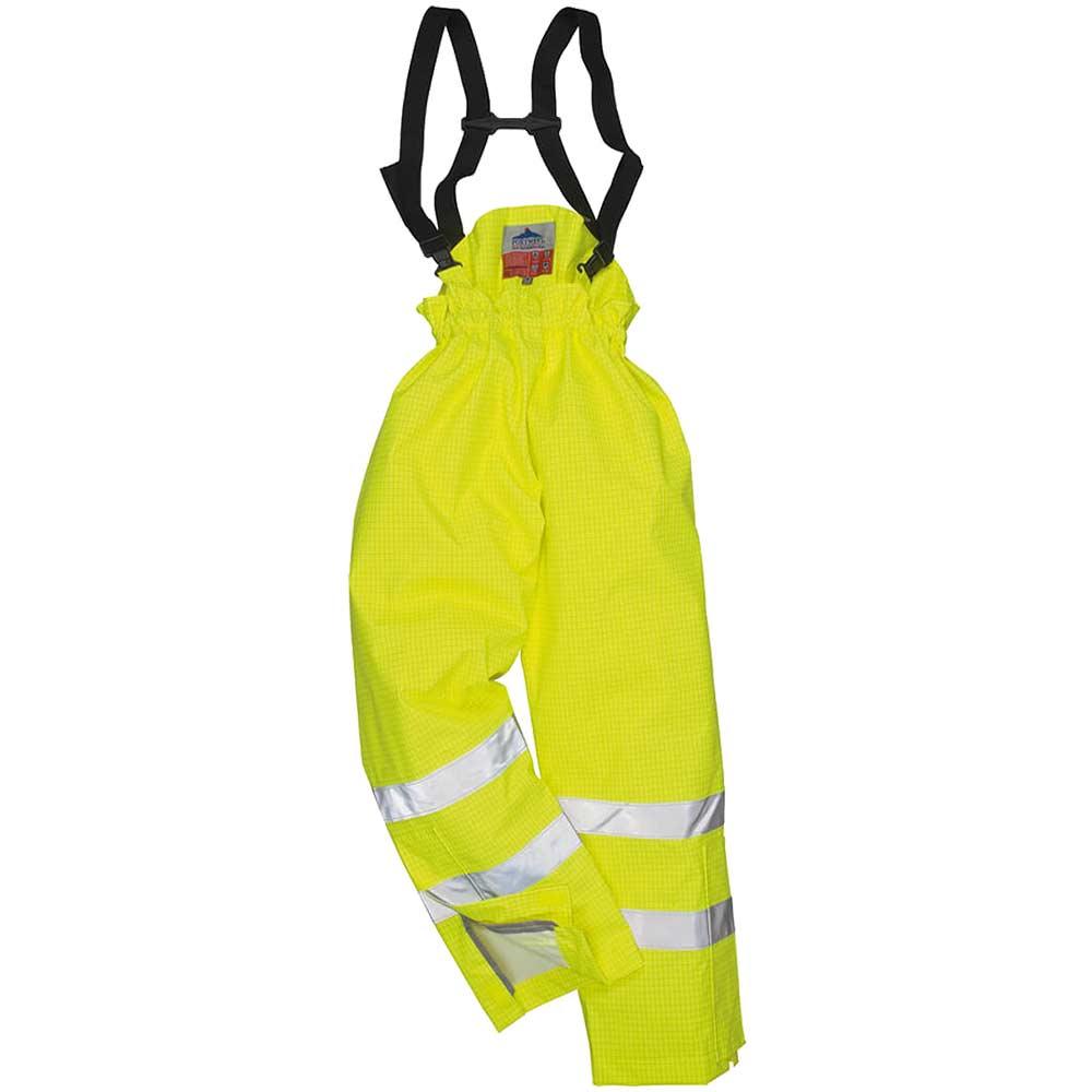 BizFlame Hi Vis Flame Resistant Rain Unlined Trousers Yellow 3XL