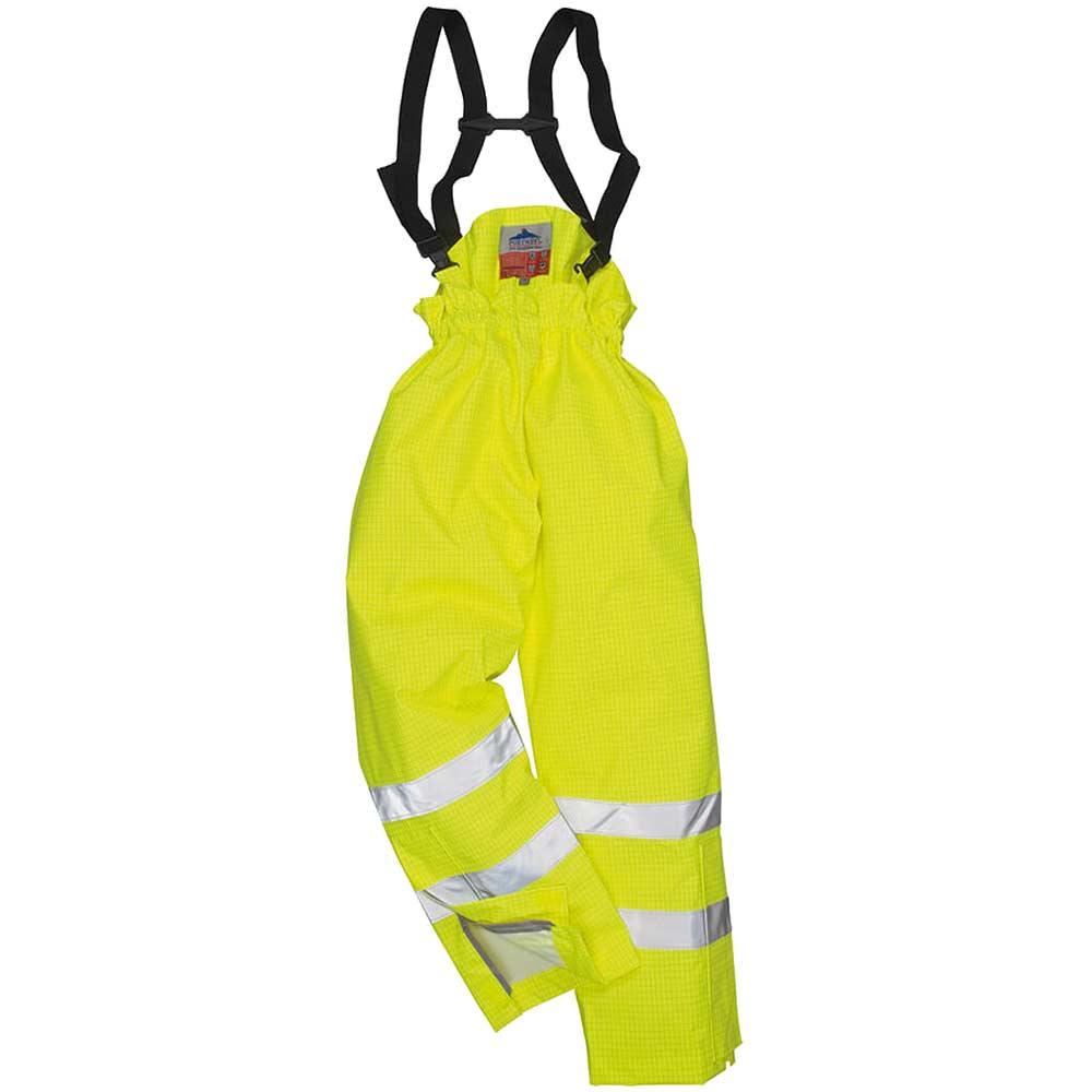 BizFlame Hi Vis Flame Resistant Rain Lined Trousers Yellow 3XL