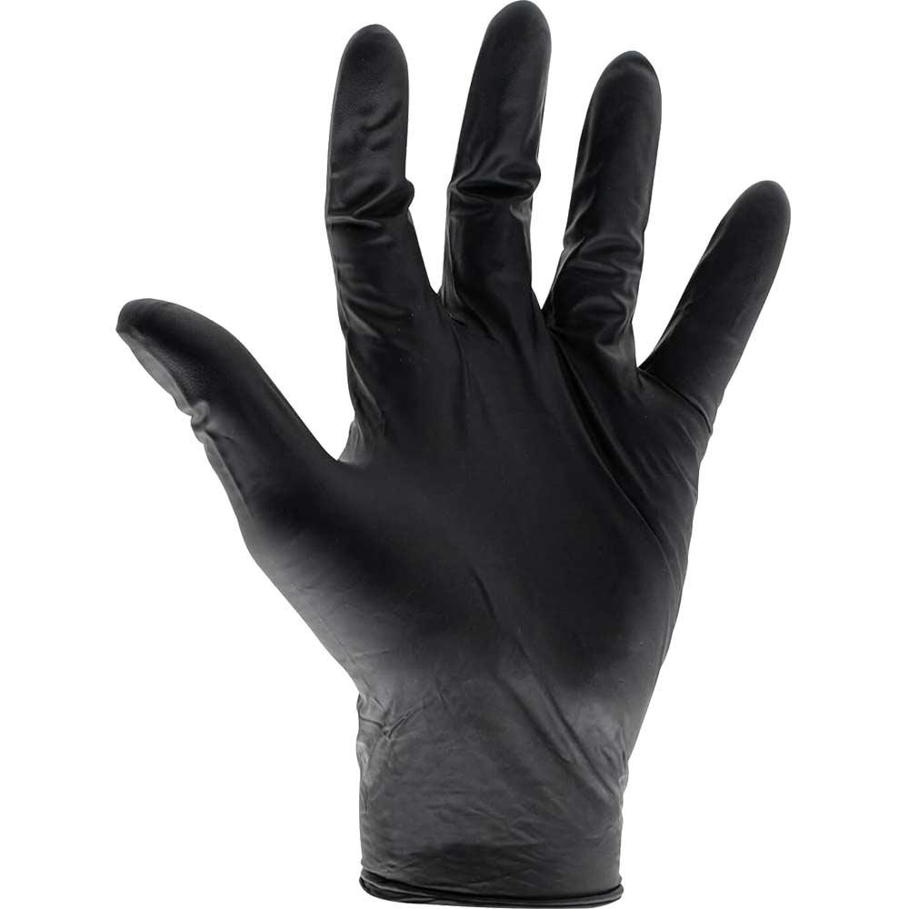 Scan Black Heavy Duty Nitrile Disposable Gloves Black M Pack of 100