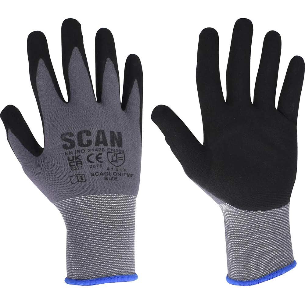 Scan Breathable Microfoam Nitrile Gloves Grey M