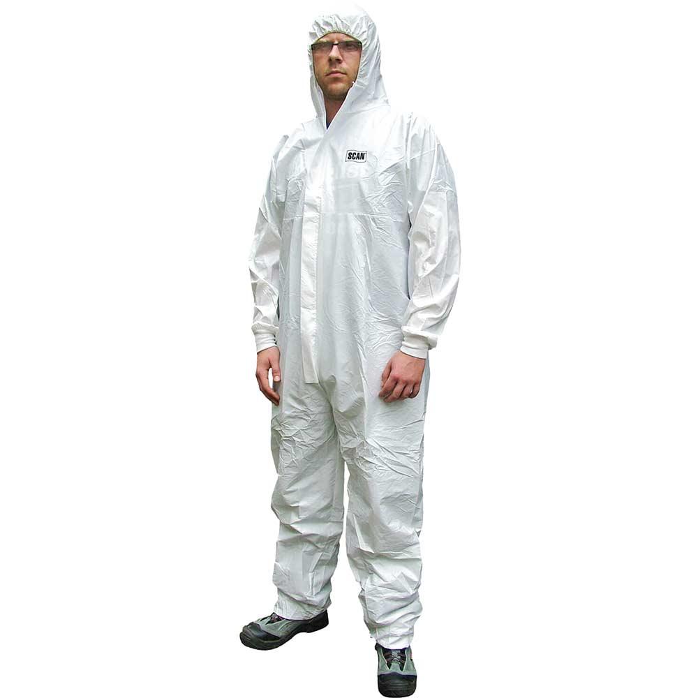 Scan Chemical Splash Resistant Disposable Overall White 2XL