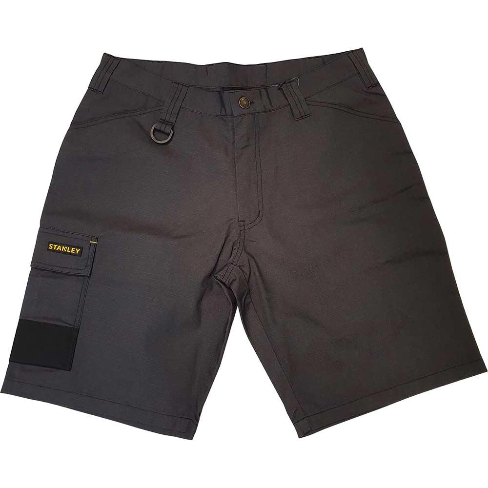 Stanley Mens Tucson Rip Stop Cargo Work Shorts Grey / Black 32"