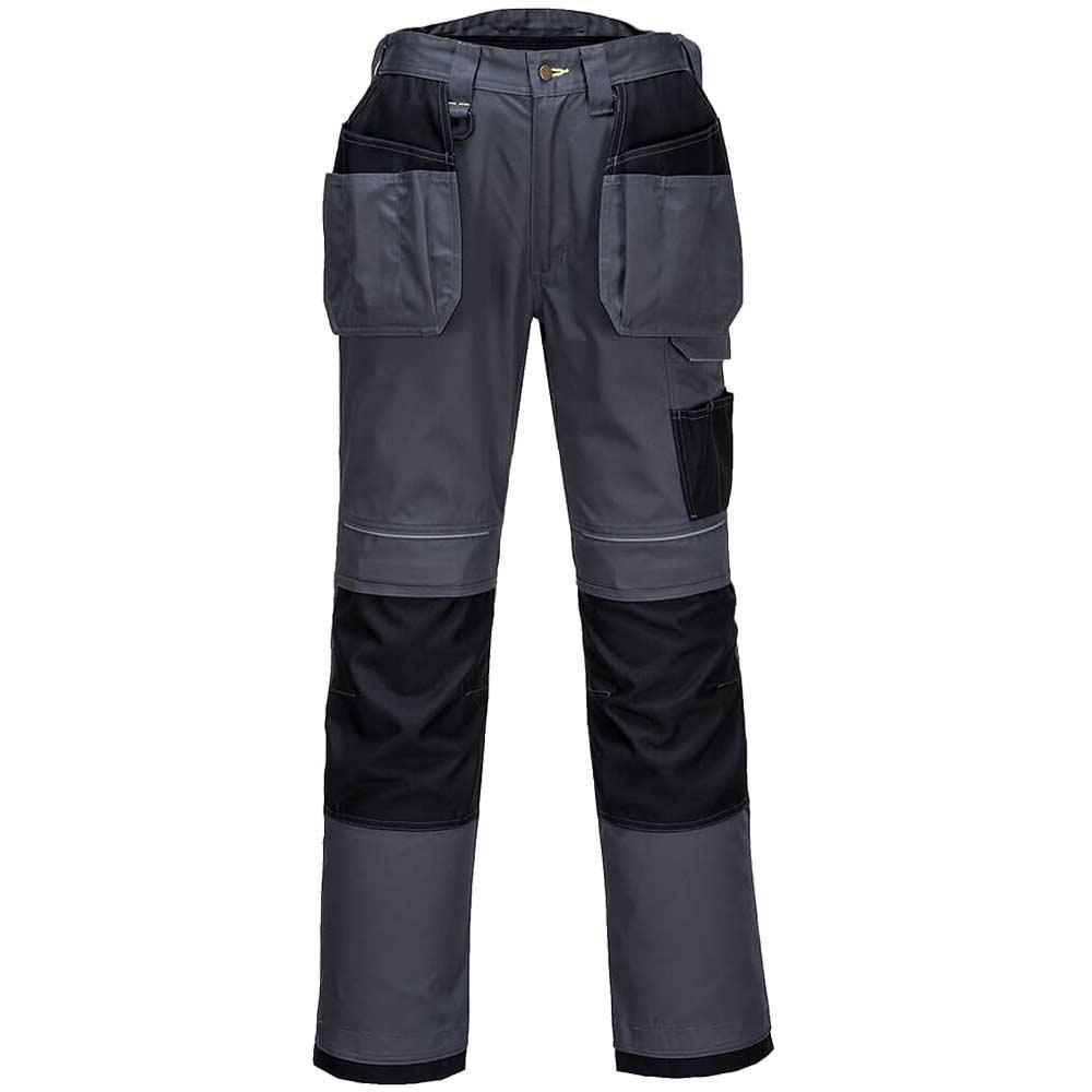 Portwest PW3 Mens Holster Work Trousers Grey / Black 42" 31"