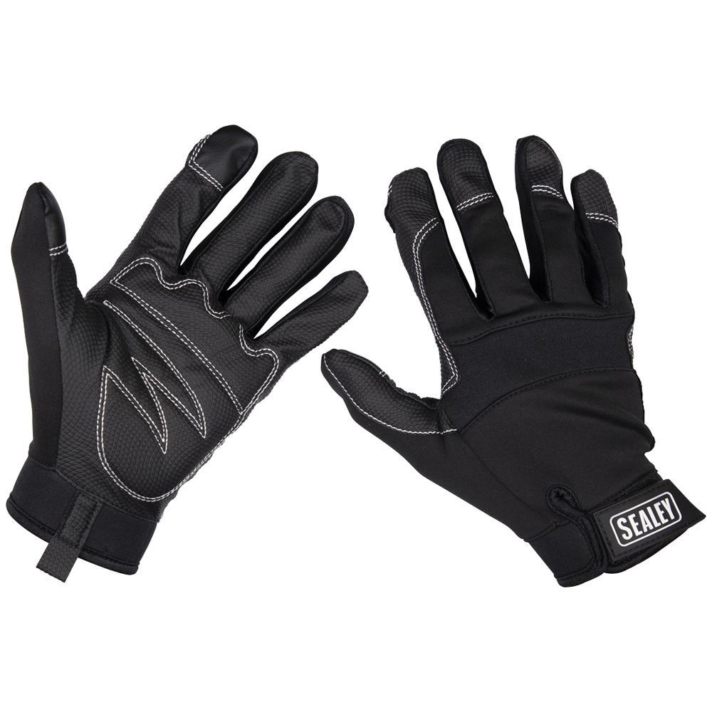 Sealey Tactouch Mechanics Gloves Black / Red XL
