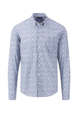 Fynch Hatton Long Sleeve Print Shirt - Purple - L