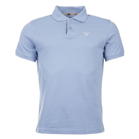 Barbour Tartan Pique Polo Shirt - Lt Blue - M