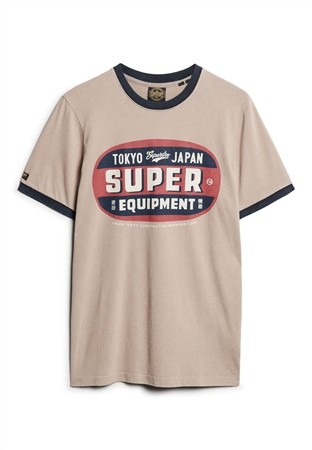 Superdry Ac Ringer Workwear Graphic Slim Fit T-shirt - Beige - S