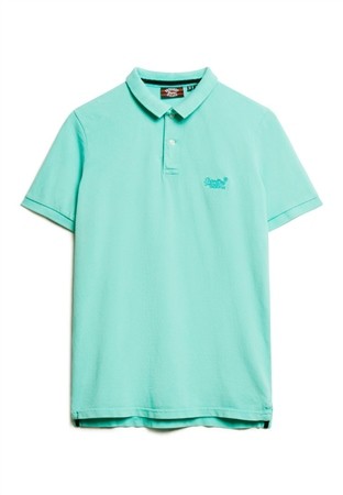 Superdry Vintage Slim Fit Polo Shirt - Light Blue - L