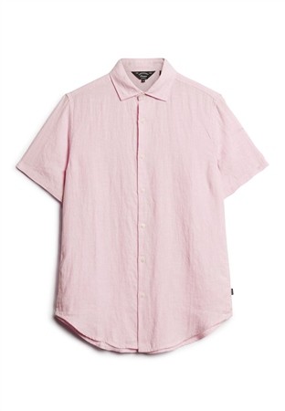 Superdry Studios Casual Linen Short Sleeve Shirt - Purple - L