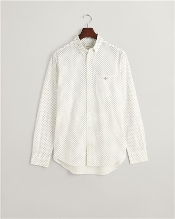 Gant Reg Micro Print Shirt - Beige - XL