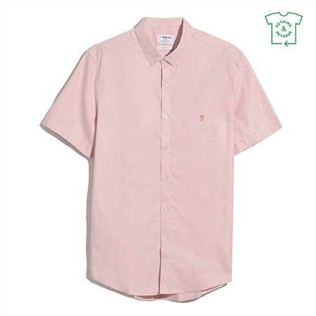 Farah Brewer Short Sleeve Oxford Shirt - Pink - M