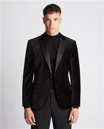 Remus Uomo Velvet Jacket - Black - 44R