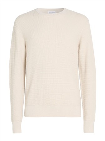Calvin Klein Waffle Structure Sweat - Beige - XL