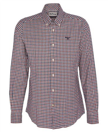 Barbour Finkle Tailored Gingham Check Shirt - Wine - XL
