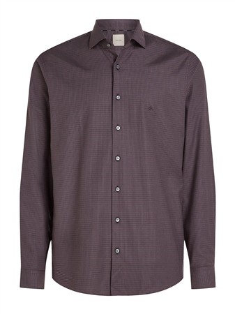 Calvin Klein Twill Multi Check Shirt - Wine - S