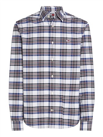 Tommy Jeans Regular Fit Oxford Check Shirt - White - XL