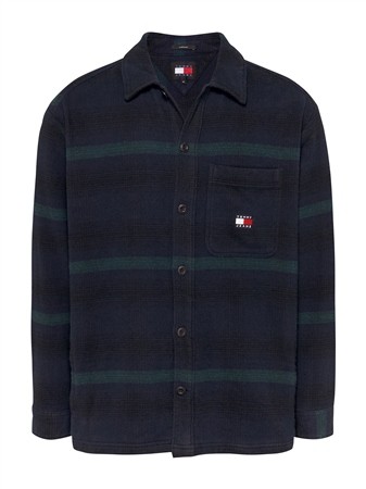 Tommy Jeans Badge Check Overshirt - Green - XS