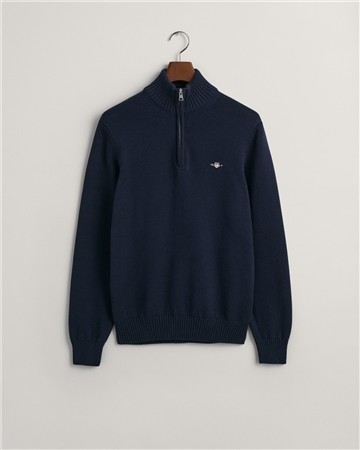 Gant Casual Cotton Half Zip Sweater - Navy - L