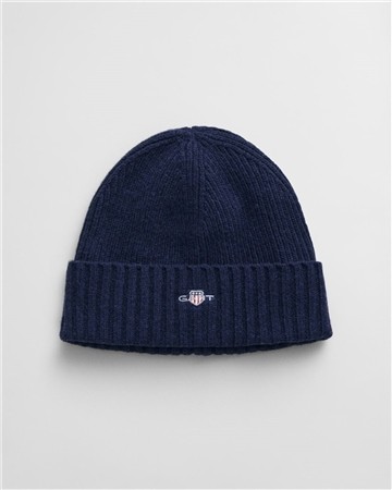 Gant Shield Wool Beanie - Blue/Navy - One