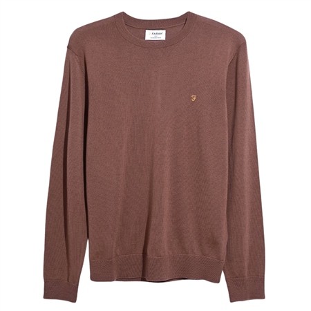 Farah Mullen Merino Crew Neck Sweater - Beige - M