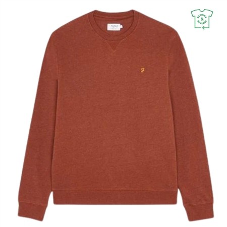 Farah Tim Organic Crew Sweatshirt - Brown - S
