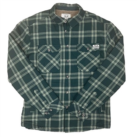 Bleubird Sequoia Sherpa Check Overshirt - Willow Green - S