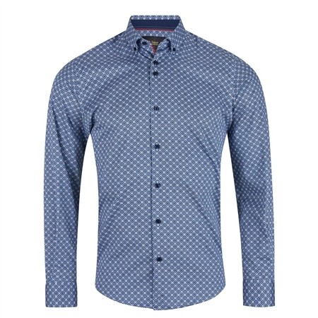 6th Sense Button Down Satin Print Shirt - Print - XL