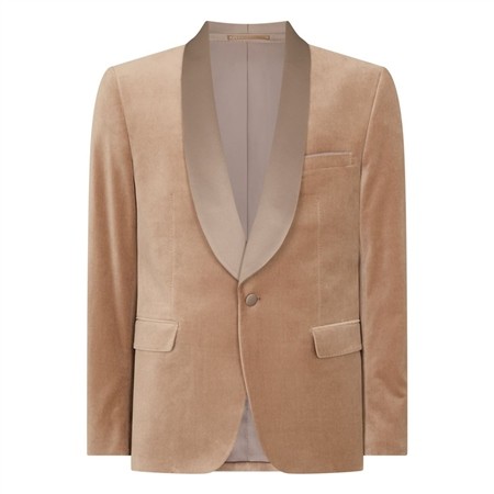 Remus Uomo Romeo Slim Fit Velvet Dinner Jacket - Beige - 44R