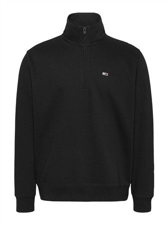 Tommy Jeans Regular Flag 1/4 Zip Fleece - Black - XL