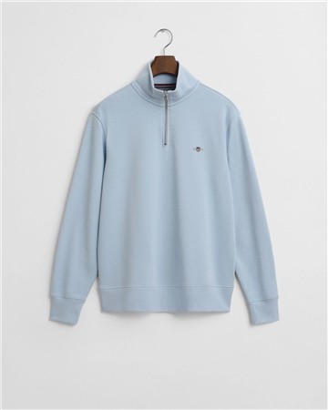 Gant Regular Shield Half Zip Sweatshirt - Lt Blue - XL