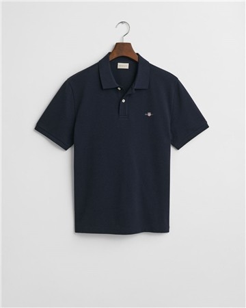 Gant Textured Polo Shirt - Navy - M