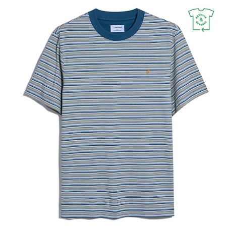 Farah Danny Stripe T-Shirt - Blue - XS