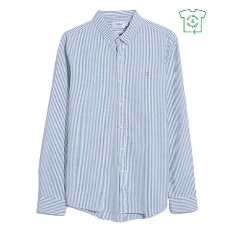 Farah Brewer Stripe Shirt - Green Meadow - M
