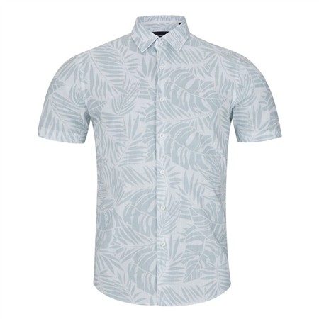 Remus Uomo Parker Leaf Print Shirt - Green - XL