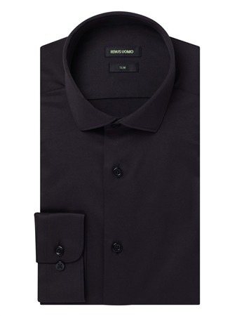 Remus Uomo Kirk Slim Fit Formal Shirt - Black - 16