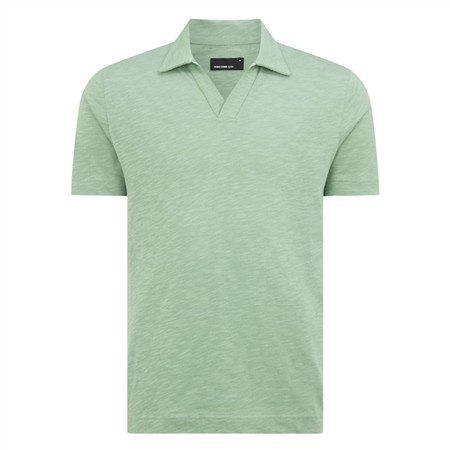 Remus Uomo Open Collar Cotton Polo Shirt - Green - L