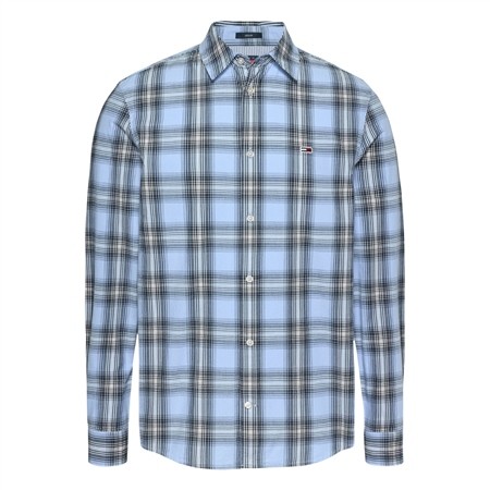 Tommy Jeans Regular Fit Poplin Check Shirt - Blue - M