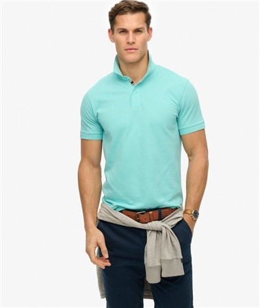 Superdry City Pique Polo Shirt - Blue - XL