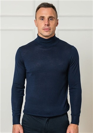 Xv Kings Mcbryde Polo Neck Sweater - Navy - XL