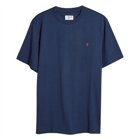 Farah Danny Organic Cotton Regular Fit T-shirt - Sigil Blue - XS