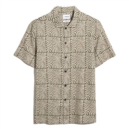 Farah Cadmun Short Sleeve Fern Print Shirt - Green - XS