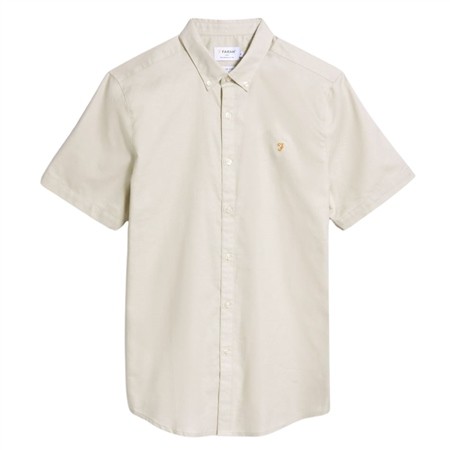 Farah Brewer Short Sleeve Oxford Shirt - Beige - L