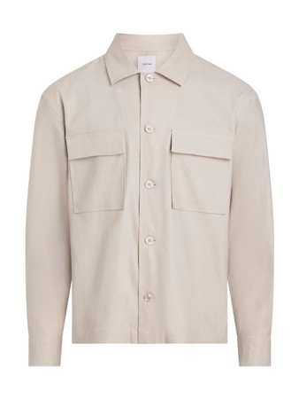 Calvin Klein Linen Lyocell Over Shirt - Grey - L