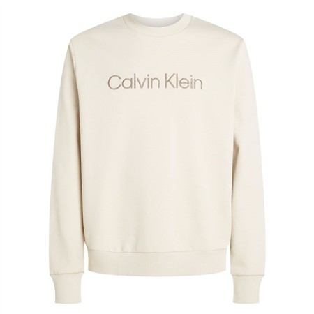 Calvin Klein Textured Embroidery Logo Sweatshirt - Beige - S