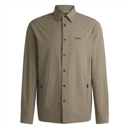 Boss B-Basin Tech Water Repellent Overshirt - Beige - L