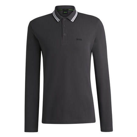 Boss Pilsy Long Sleeve Polo Shirt - Grey - L