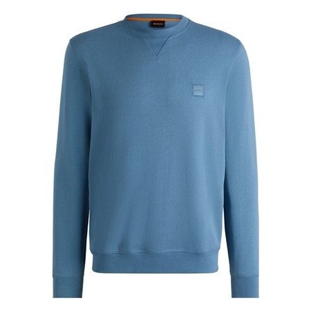 Boss Westart Cotton Terry Crew Sweatshirt - Blue - XL