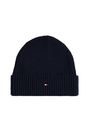 Tommy Hilfiger Flag Embroidery Beanie With Cashmere - Blue - One