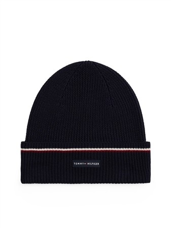 Tommy Hilfiger Signature Tape Wool Blend Beanie - Blue - One